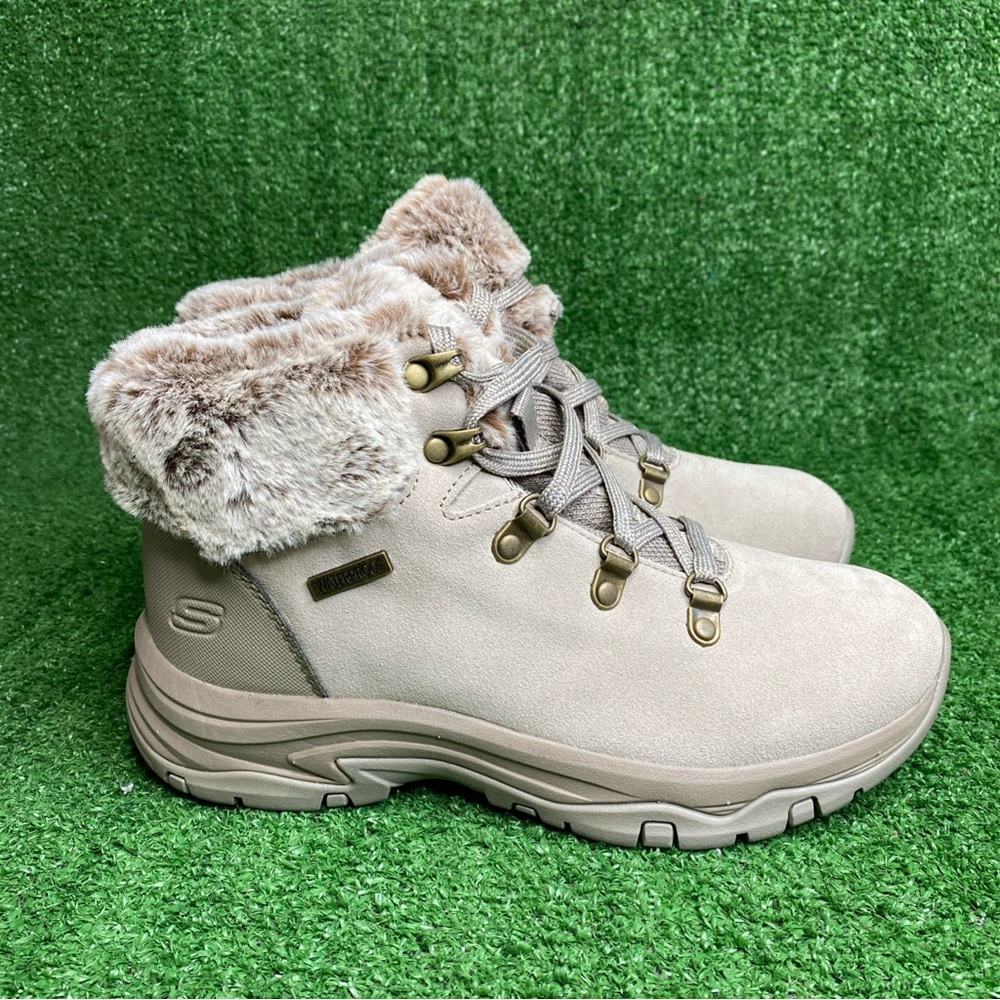 Skechers Women's Relaxed Fit: Trego Falls Finest 167178 Gray Faux Fur Szโ 7 NEW